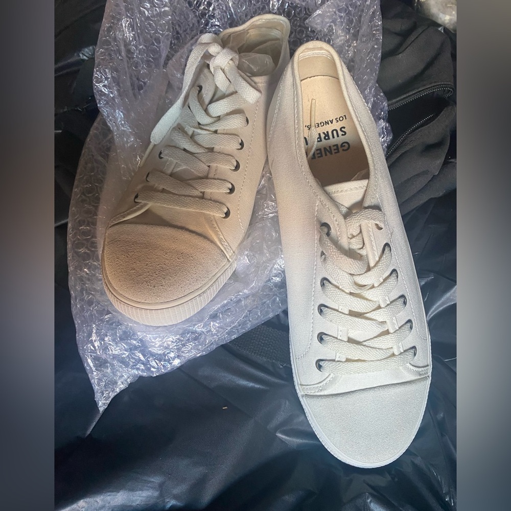 White Men's Sneakers with suede toe area!!